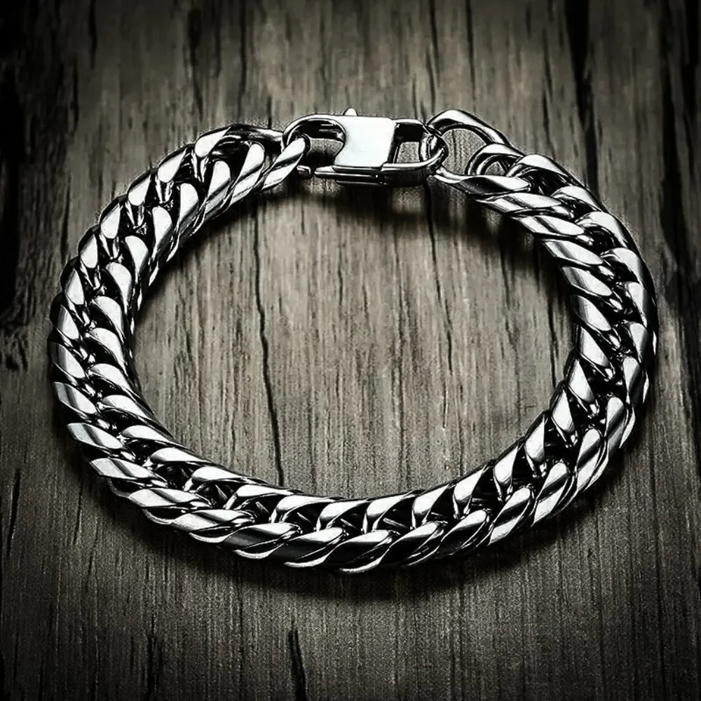 Men's Stainless Steel Curb Cuban Link Bracelet